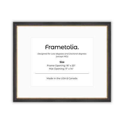 16" x 20" Cocoa & Gold FAMILY  Diploma Frame with Mat - 11 x 14 opening