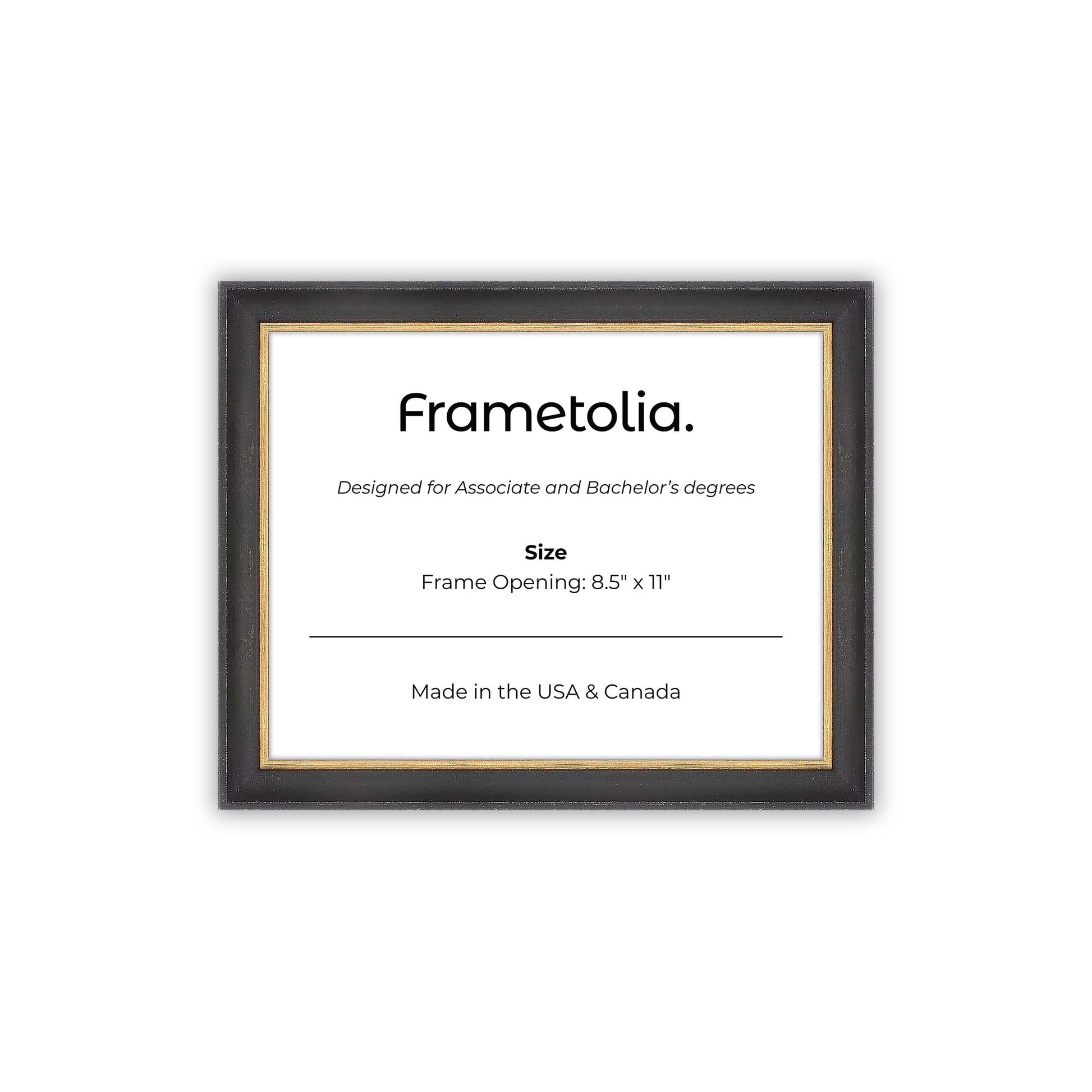 8.5" x 11" Cocoa & Gold FAMILY  Diploma Frame - No Mat