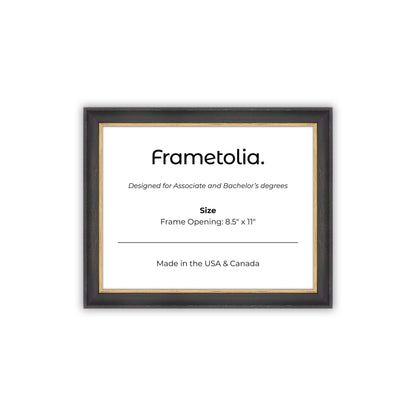 8.5" x 11" Cocoa & Gold FAMILY  Diploma Frame - No Mat