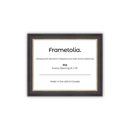 8" x 10" Cocoa & Silver FAMILY Diploma Frame - No Mat