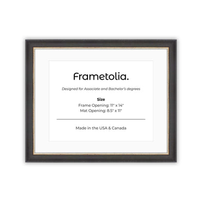 11" x 14" Cocoa & Silver FAMILY  Diploma Frame with mat -  8.5 x 11 opening