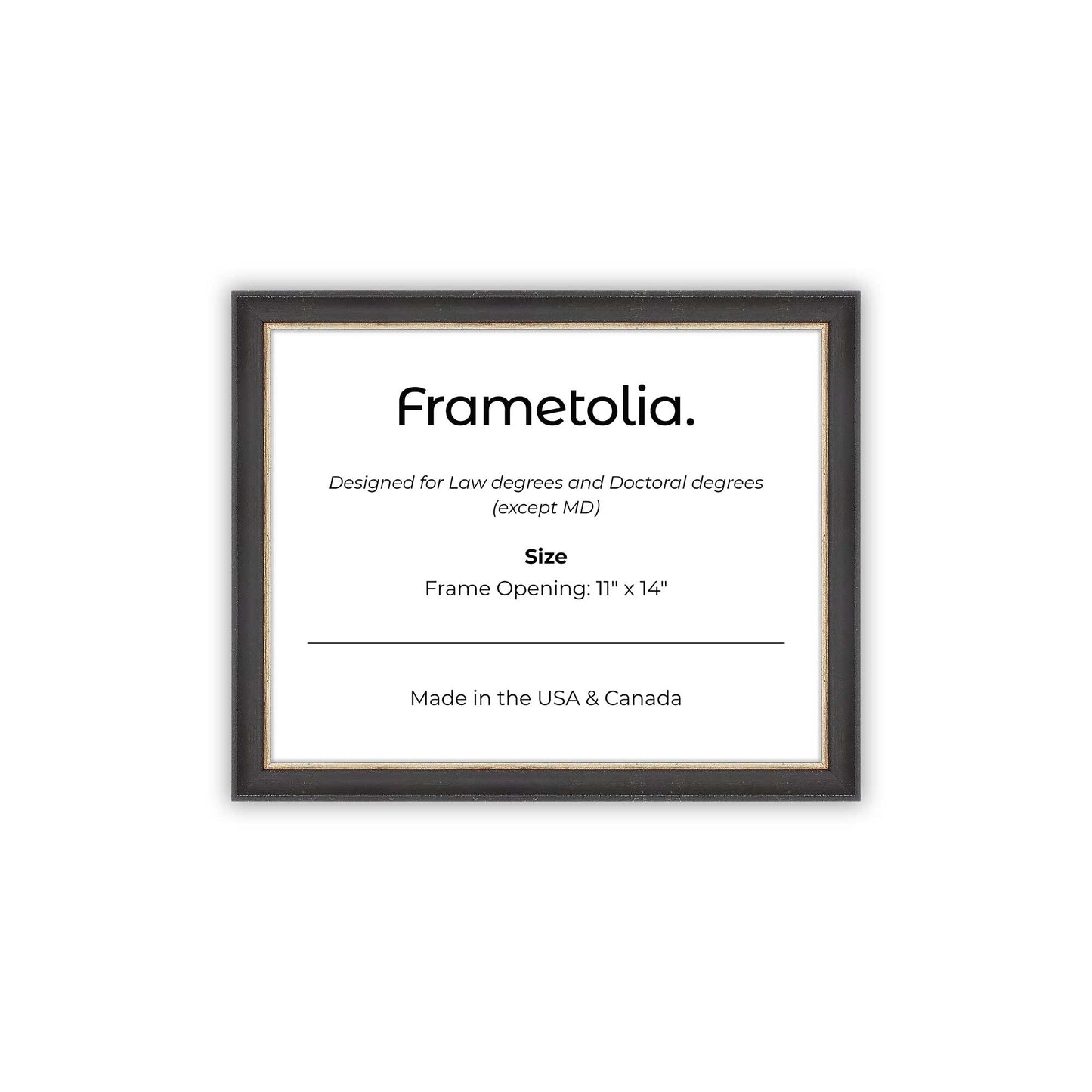 11" x 14" Cocoa & Silver FAMILY  Diploma Frame - No Mat