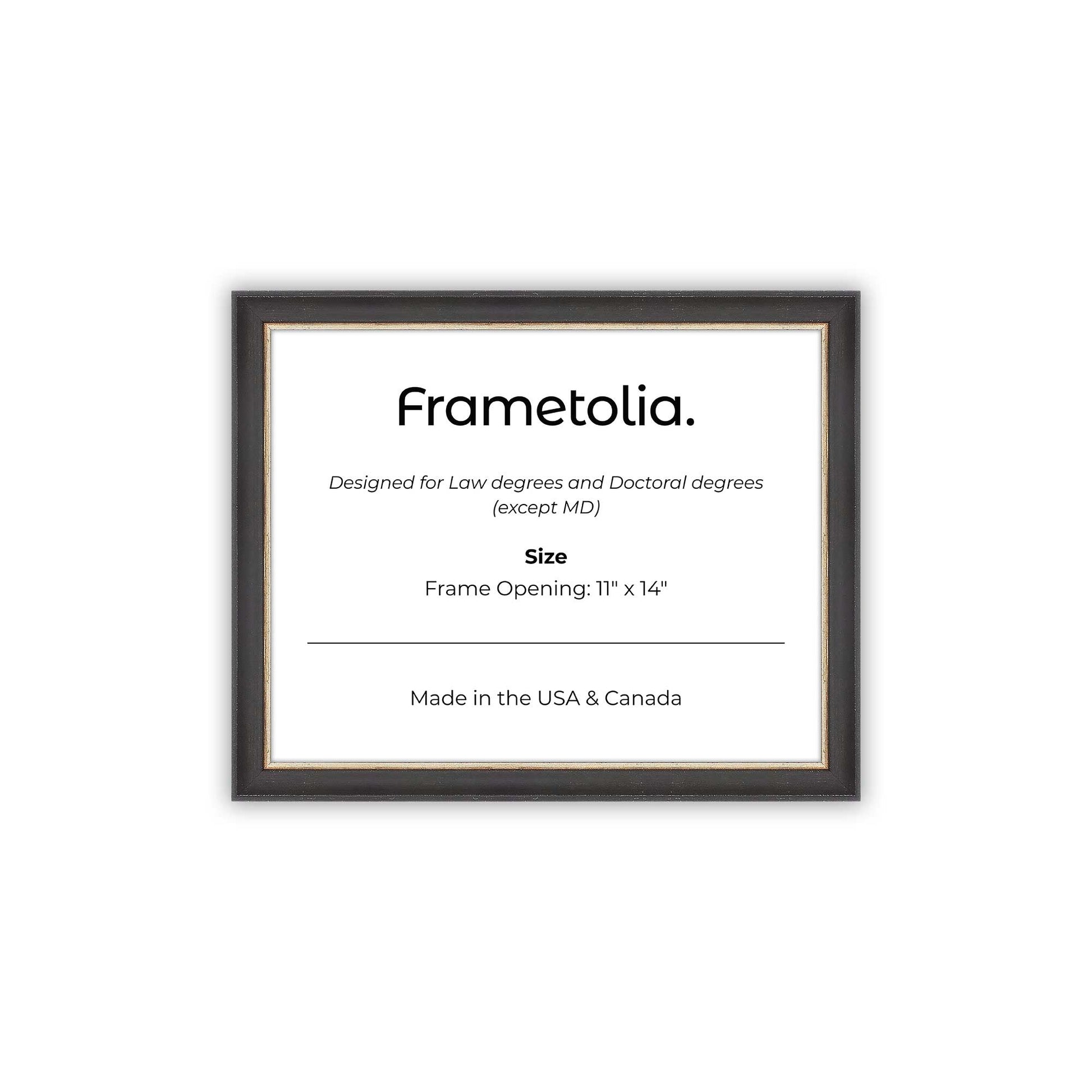 11" x 14" Cocoa & Silver FAMILY  Diploma Frame - No Mat