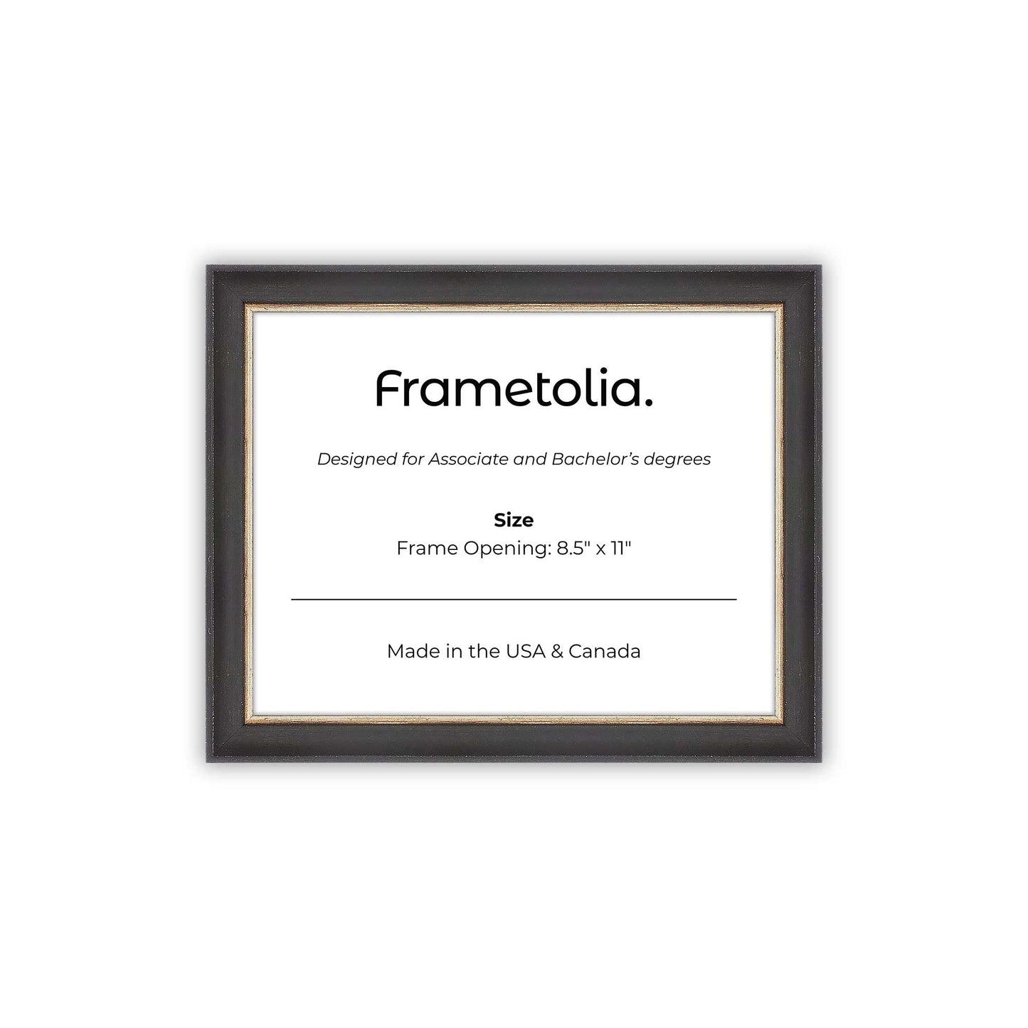 8.5" x 11" Cocoa & Silver FAMILY  Diploma Frame - No Mat