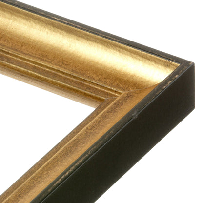 Antique Gold & Black Distressed Medium Width Table Top Frame