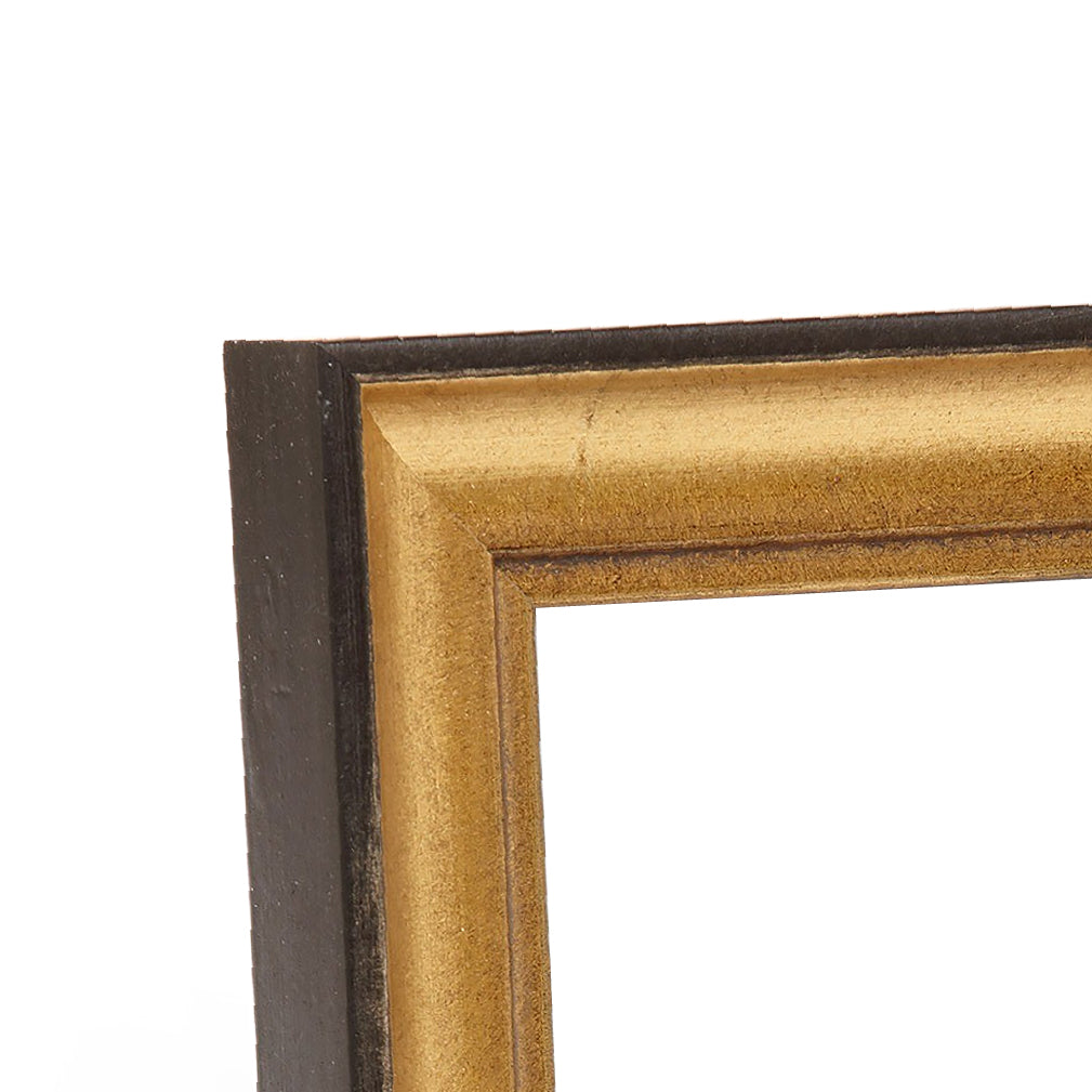 Antique Gold & Black Distressed Medium Width Table Top Frame