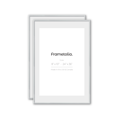 Hammered White Medium Width Wall Frame, Set of 2