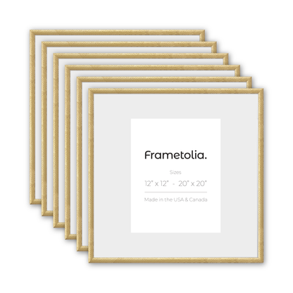 Hammered Gold Medium Width Wall Frame, Set of 6