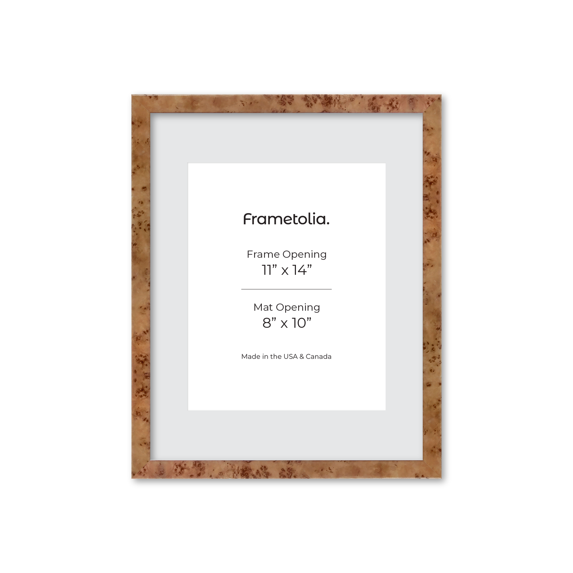 11" x 14" Golden Burlwood Verona Wall Frame
