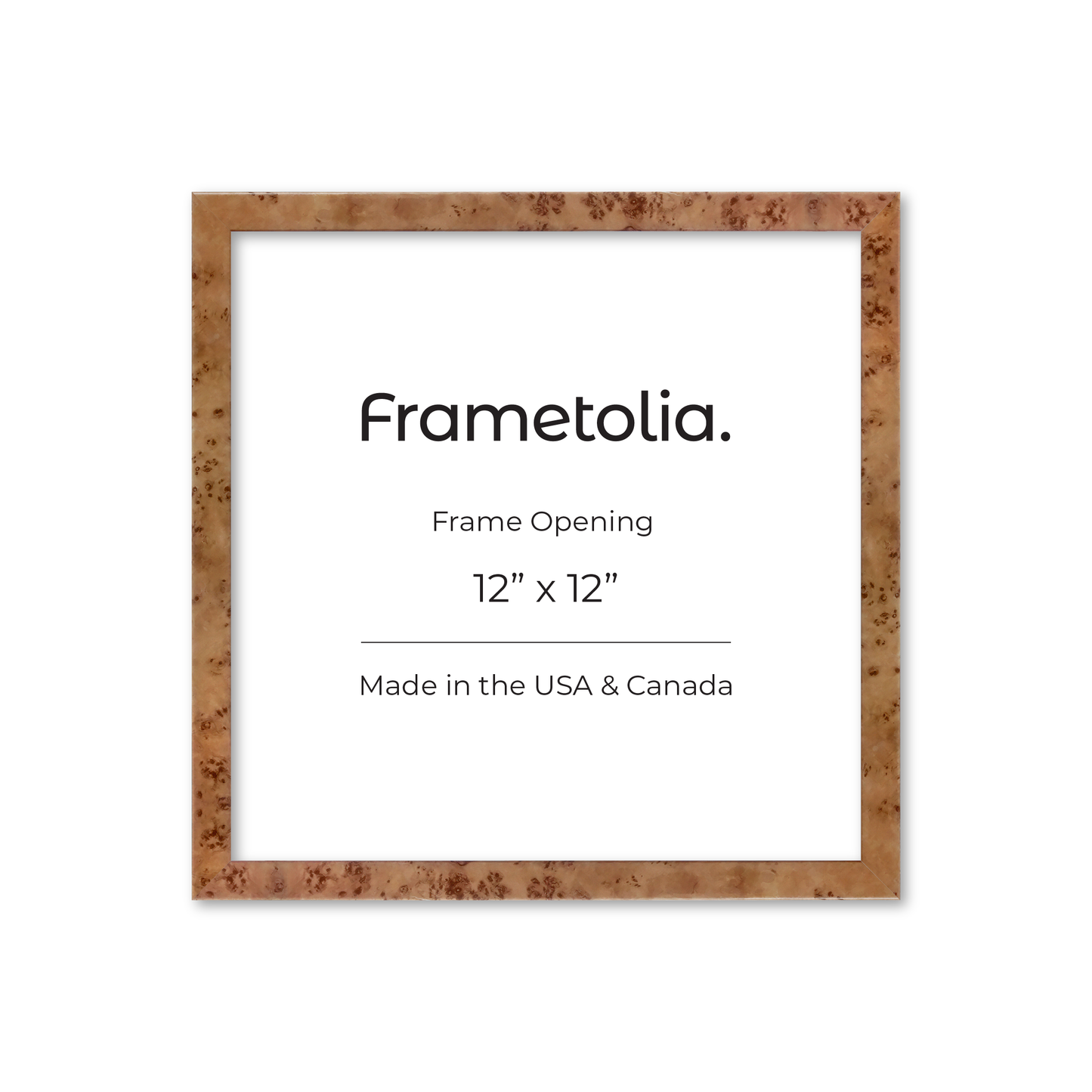 12" x 12" Golden Burlwood Verona Wall Frame