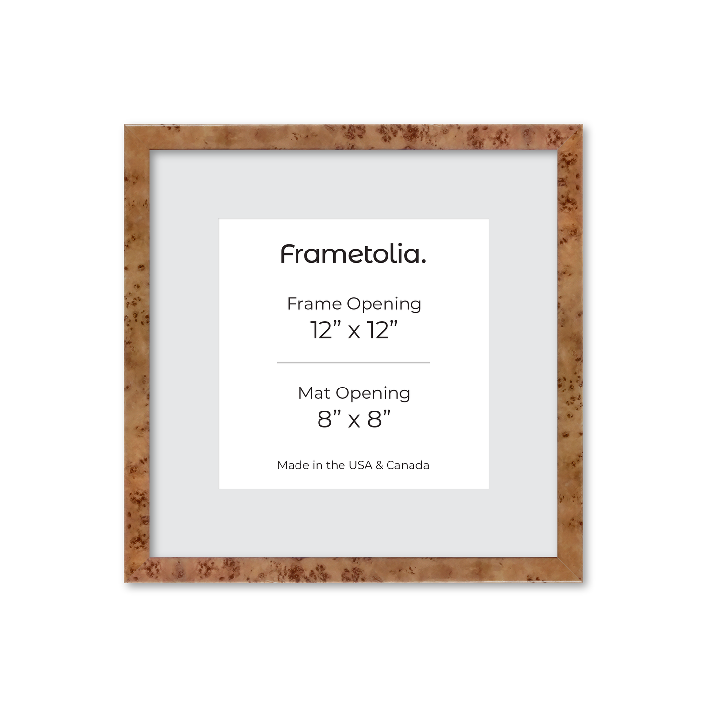 12" x 12" Golden Burlwood Verona Wall Frame