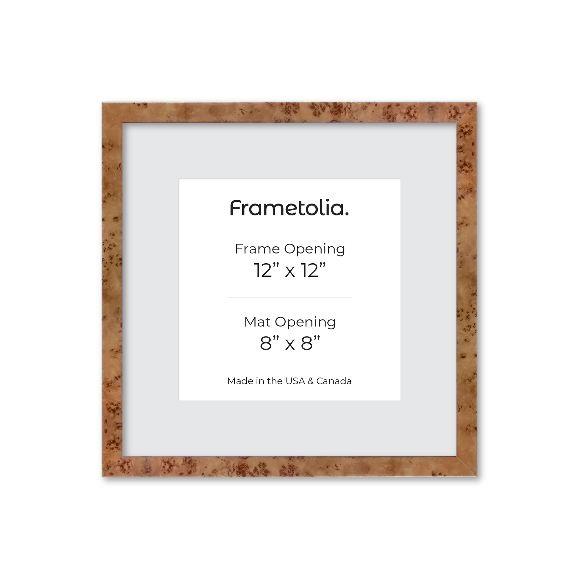 12" x 12" Golden Burlwood Verona Wall Frame