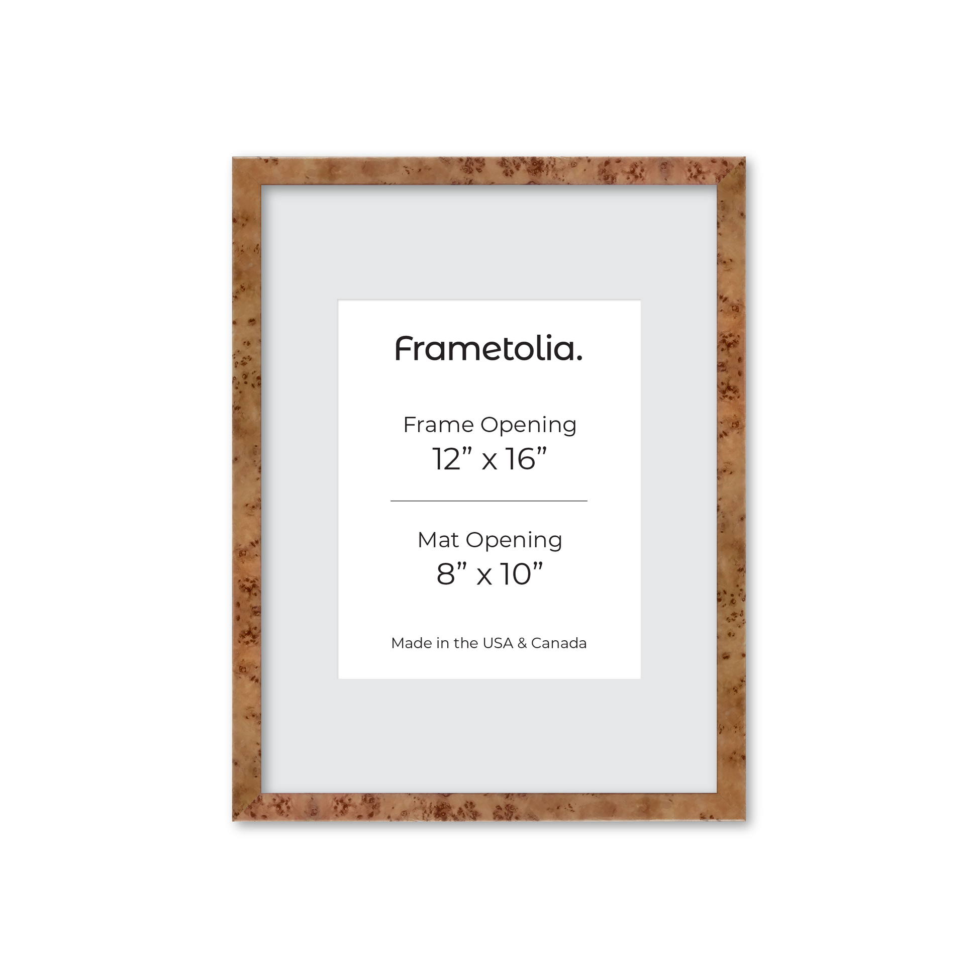 12" x 16" Golden Burlwood Verona Wall Frame