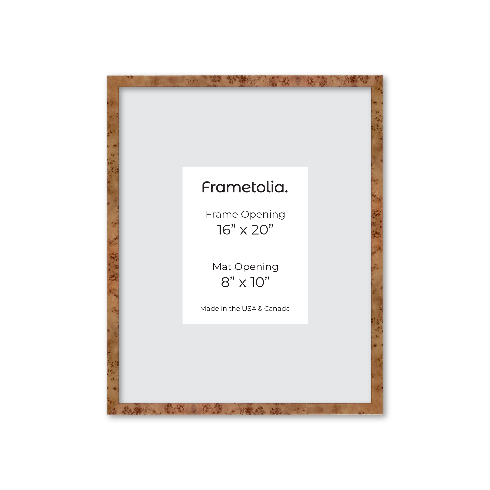 16" x 20" Golden Burlwood Verona Wall Frame