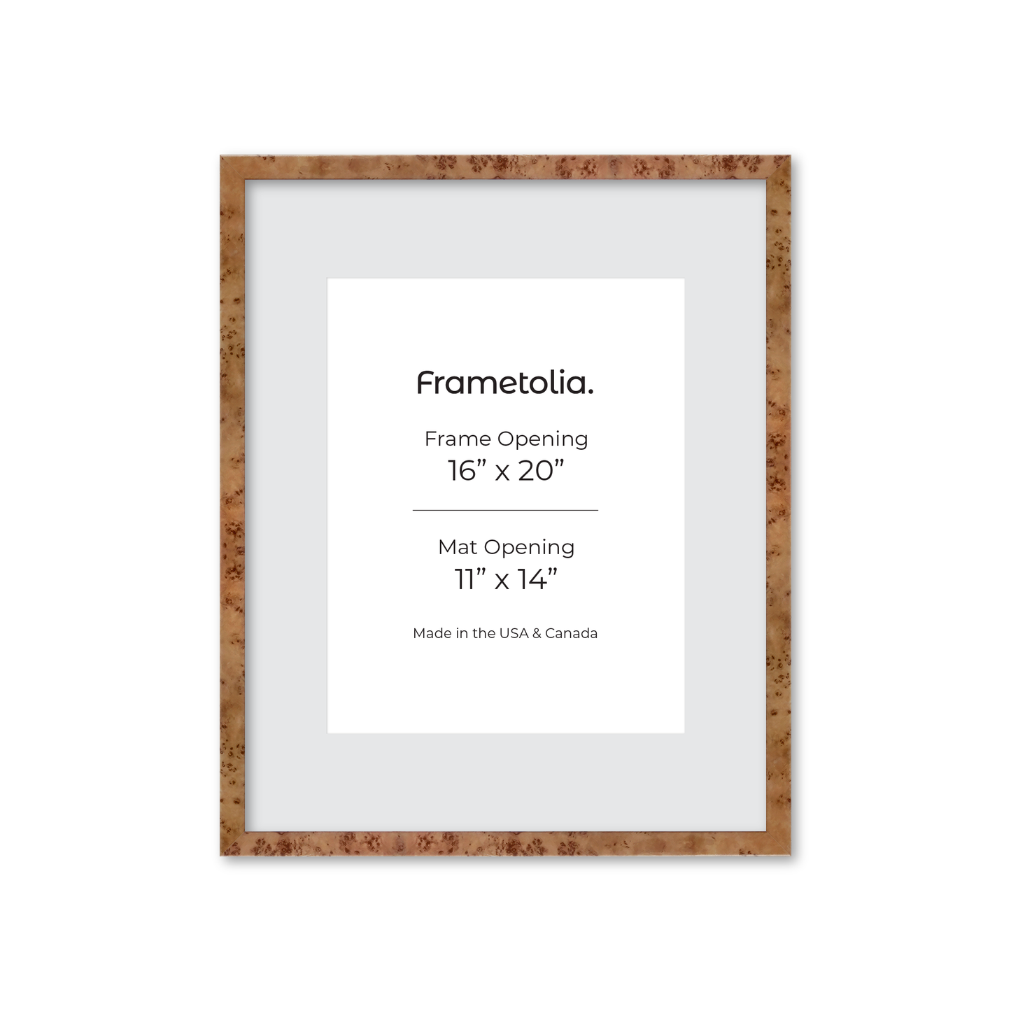 16" x 20" Golden Burlwood Verona Wall Frame