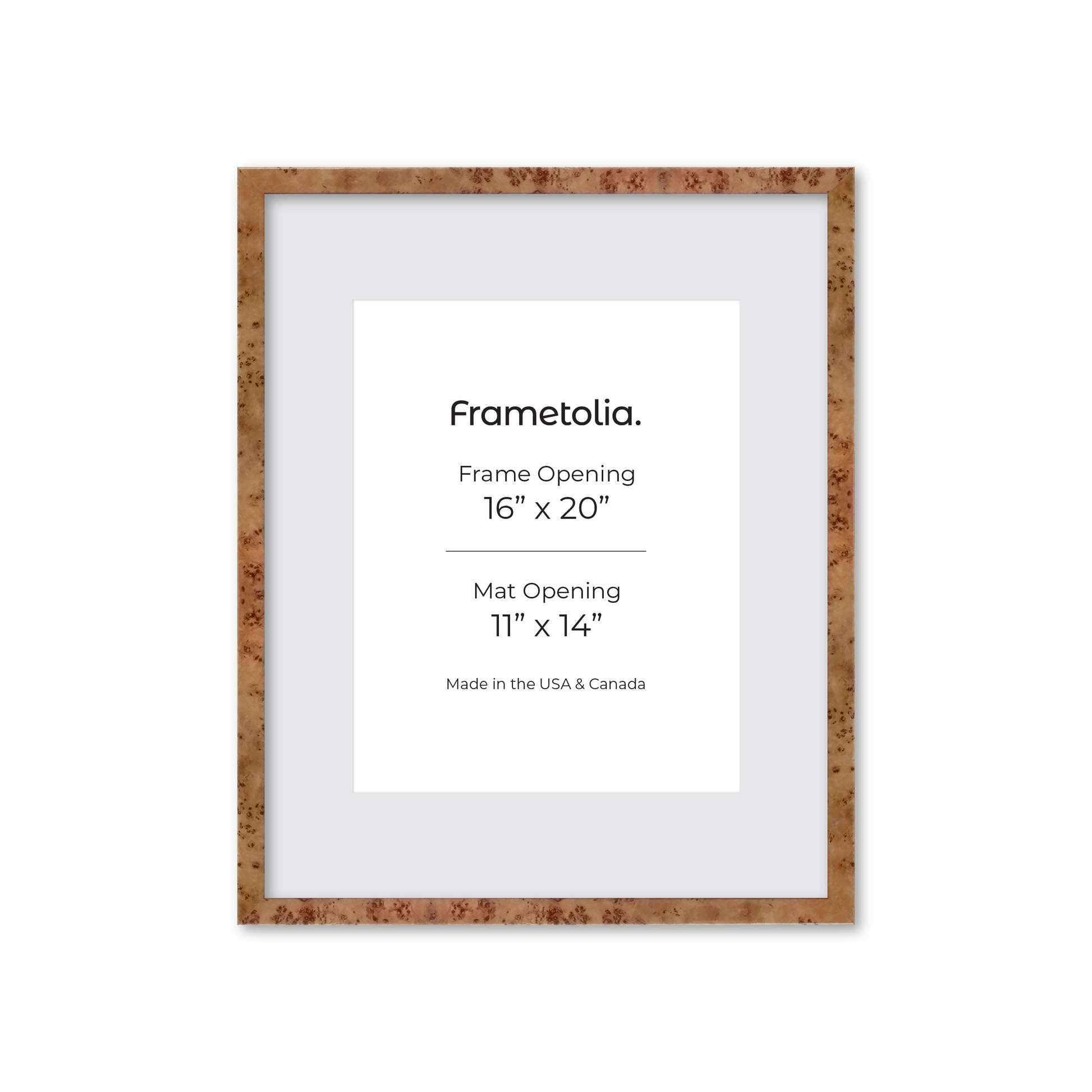 16" x 20" Golden Burlwood Verona Wall Frame