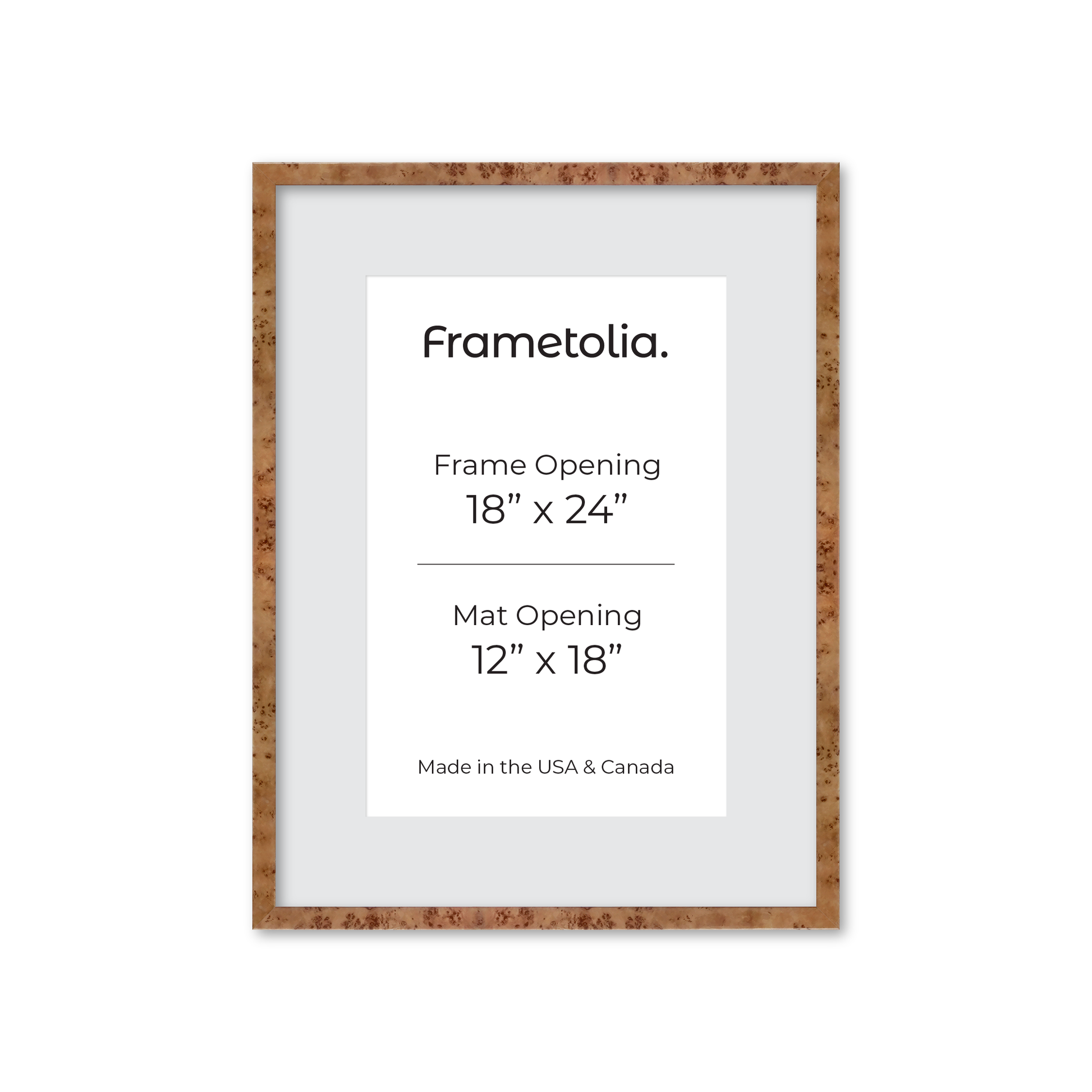 18" x 24" Golden Burlwood Verona Wall Frame