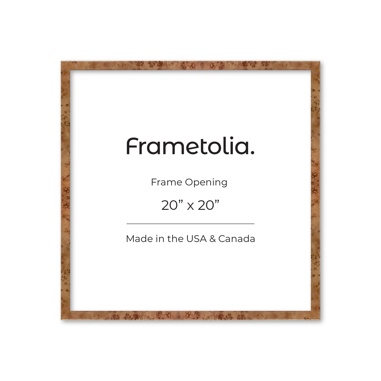 20" x 20" Golden Burlwood Verona Wall Frame