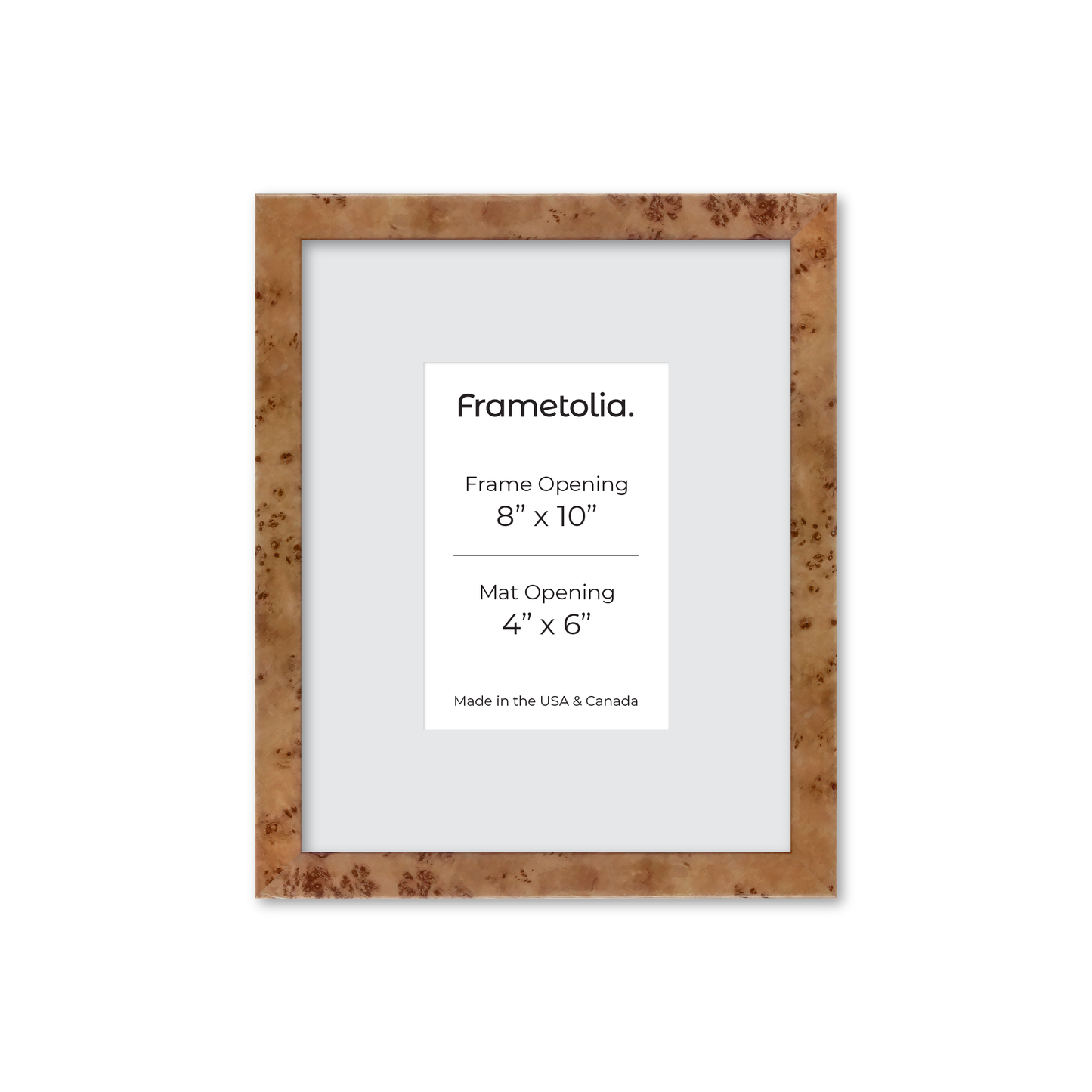 8" x 10" Golden Burlwood Verona Wall Frame