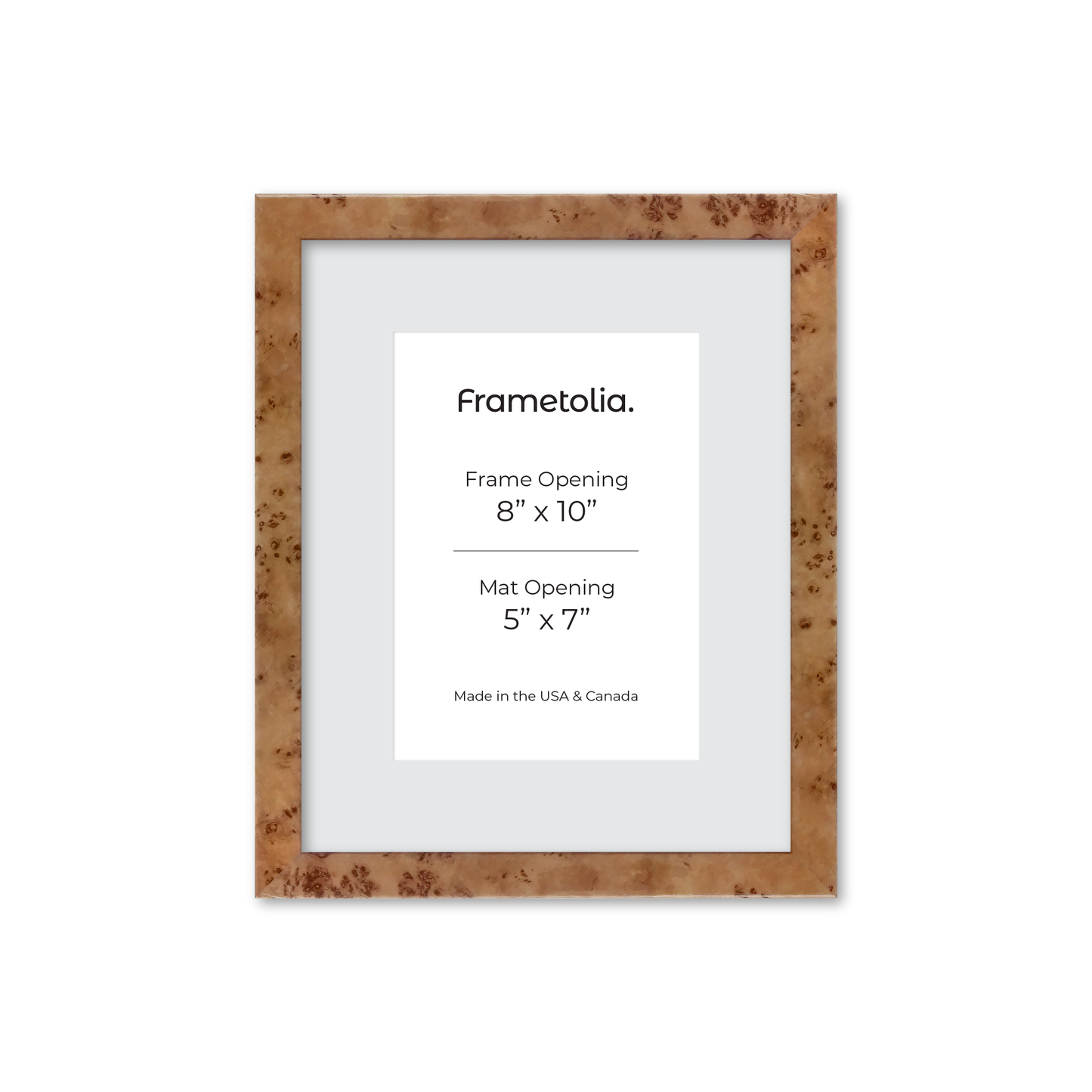 8" x 10" Golden Burlwood Verona Wall Frame