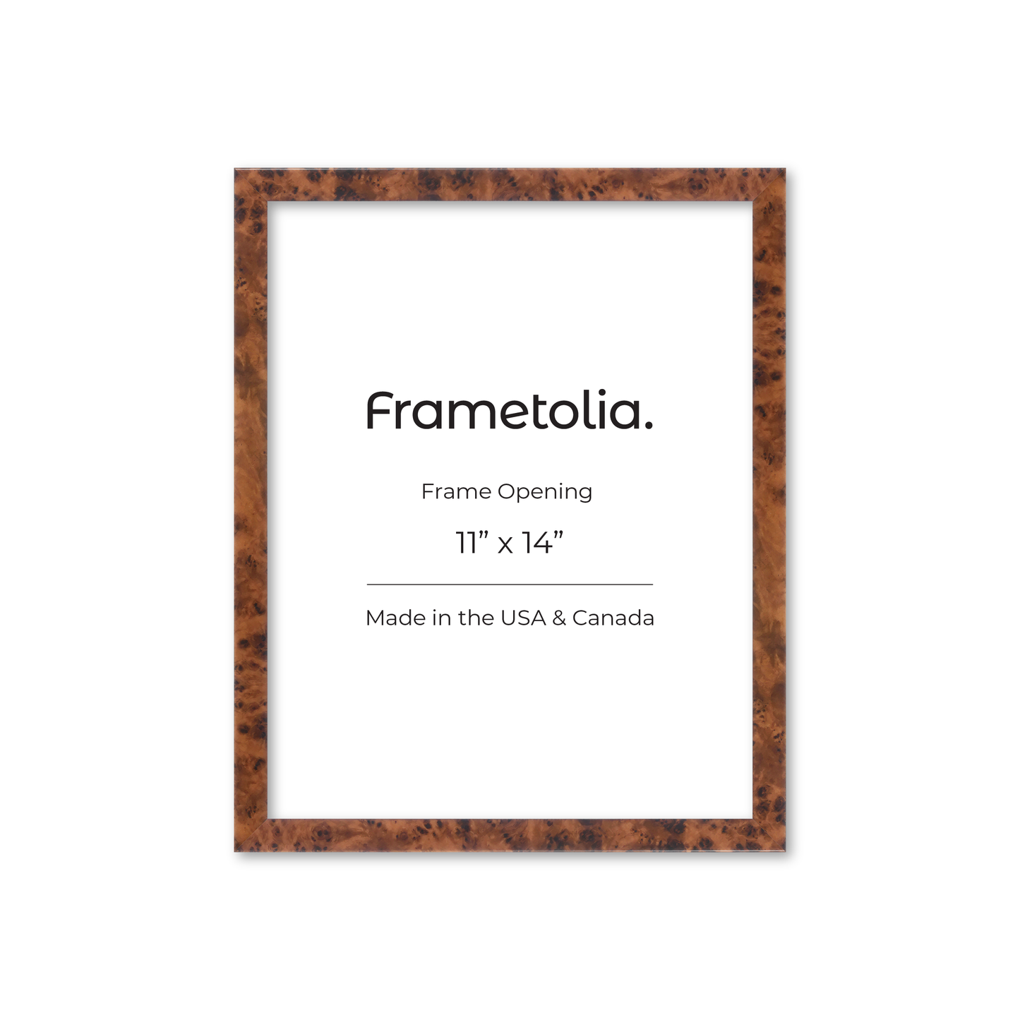 11" x 14" Amber Burlwood Verona Wall Frame