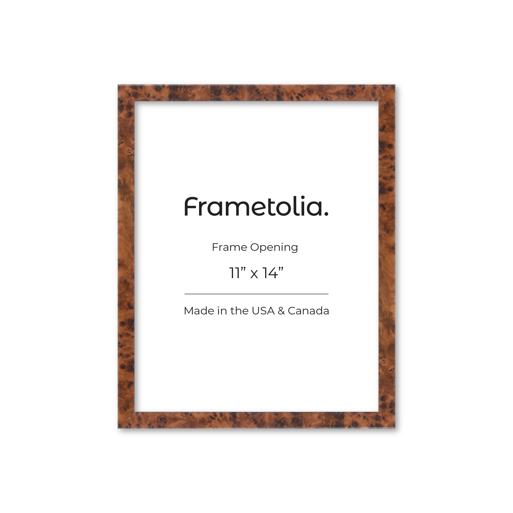 11" x 14" Amber Burlwood Verona Wall Frame