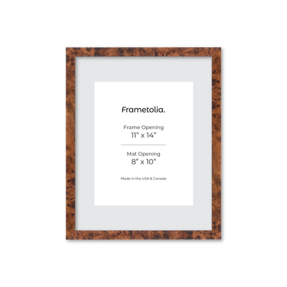 11" x 14" Amber Burlwood Verona Wall Frame