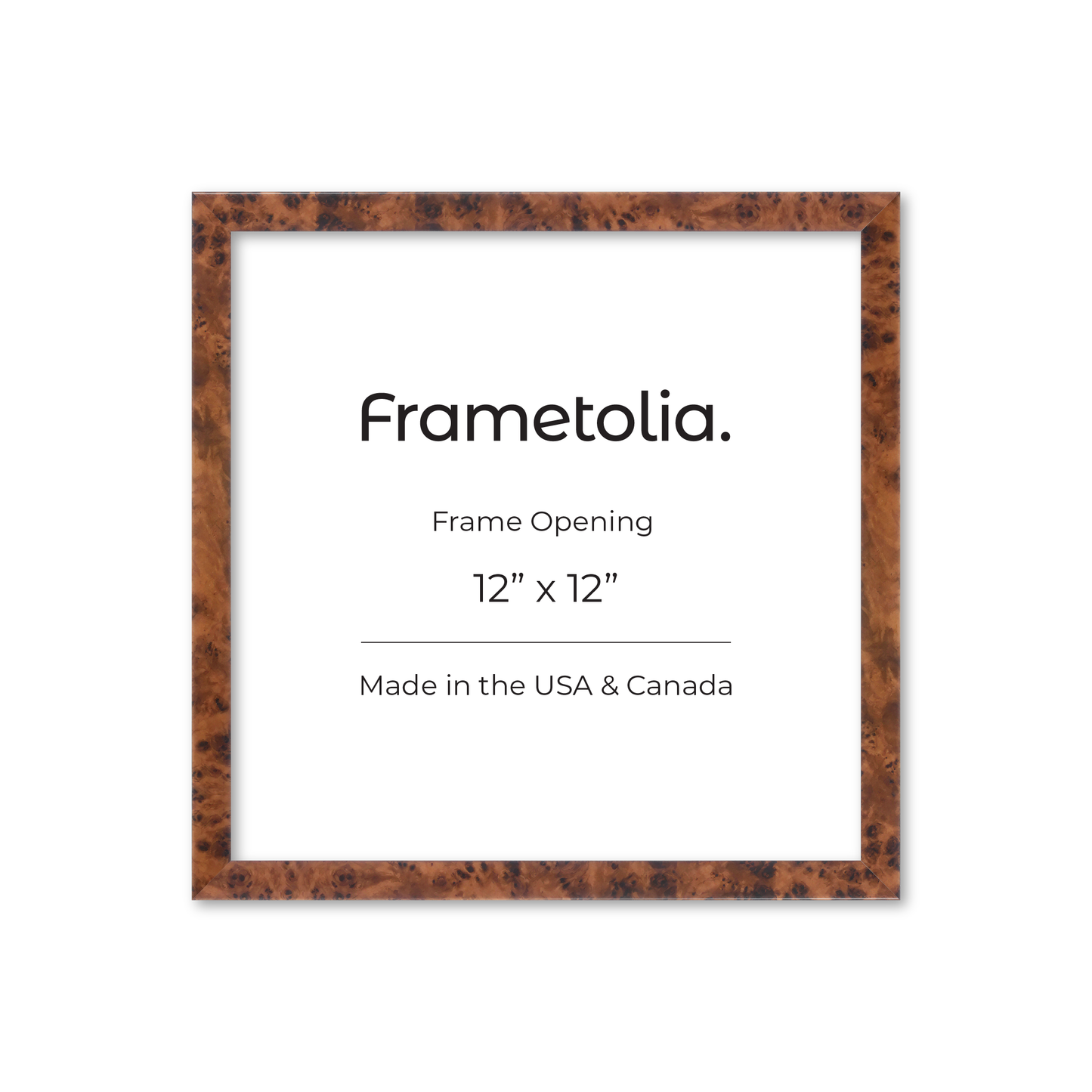 12" x 12" Amber Burlwood Verona Wall Frame