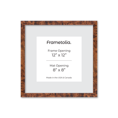 12" x 12" Amber Burlwood Verona Wall Frame
