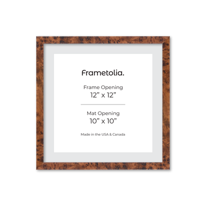 12" x 12" Amber Burlwood Verona Wall Frame