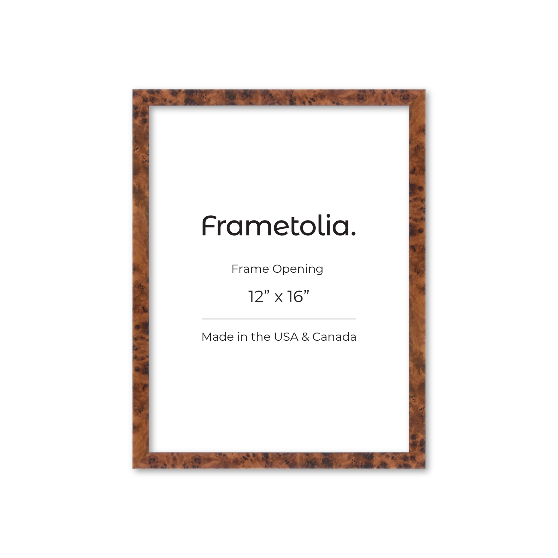 12" x 16" Amber Burlwood Verona Wall Frame