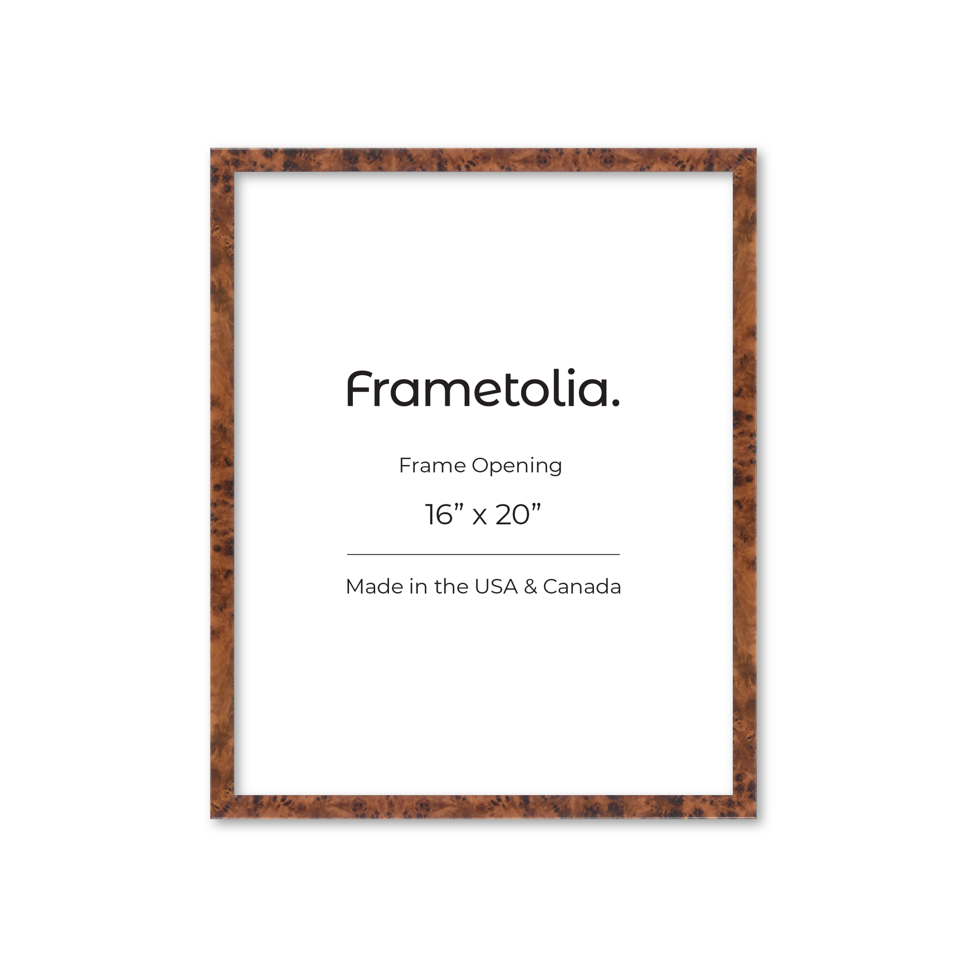 16" x 20" Amber Burlwood Verona Wall Frame