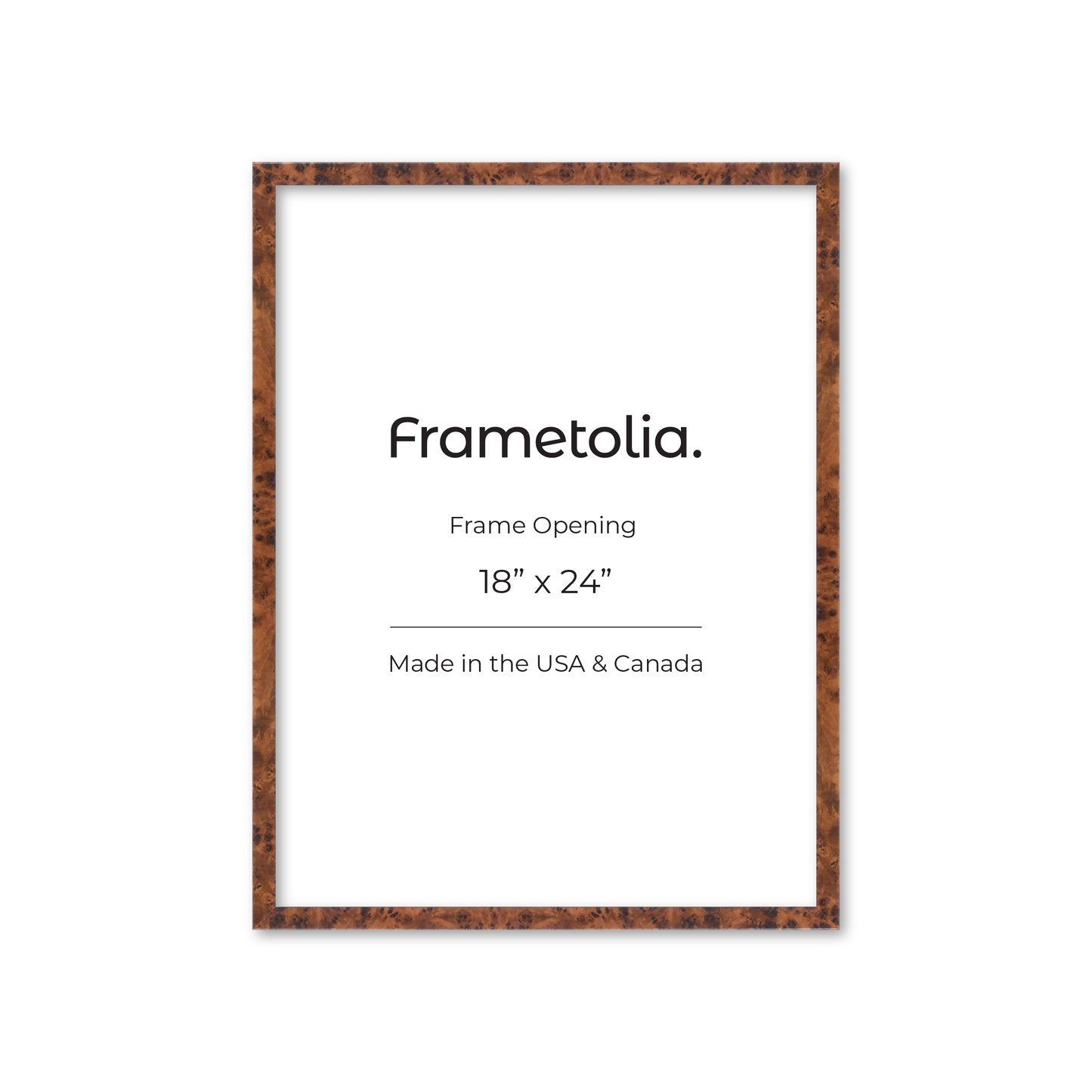 18" x 24" Amber Burlwood Verona Wall Frame
