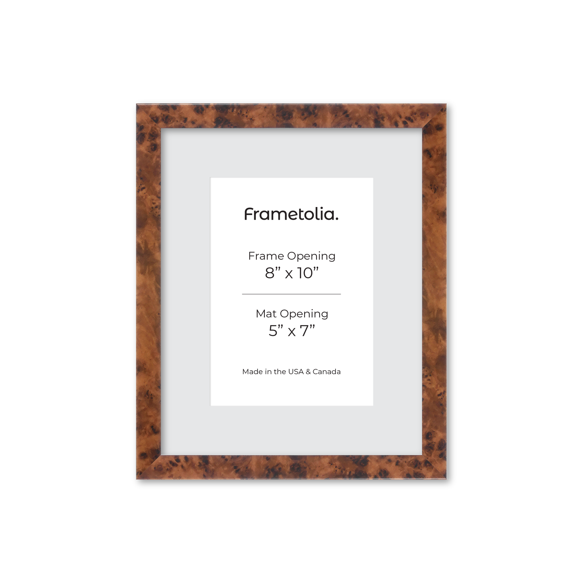 8" x 10" Amber Burlwood Verona Wall Frame