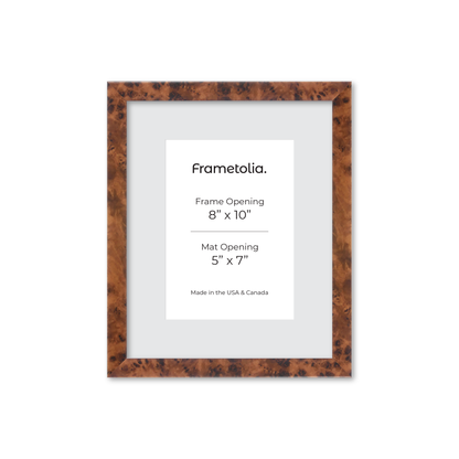 8" x 10" Amber Burlwood Verona Wall Frame