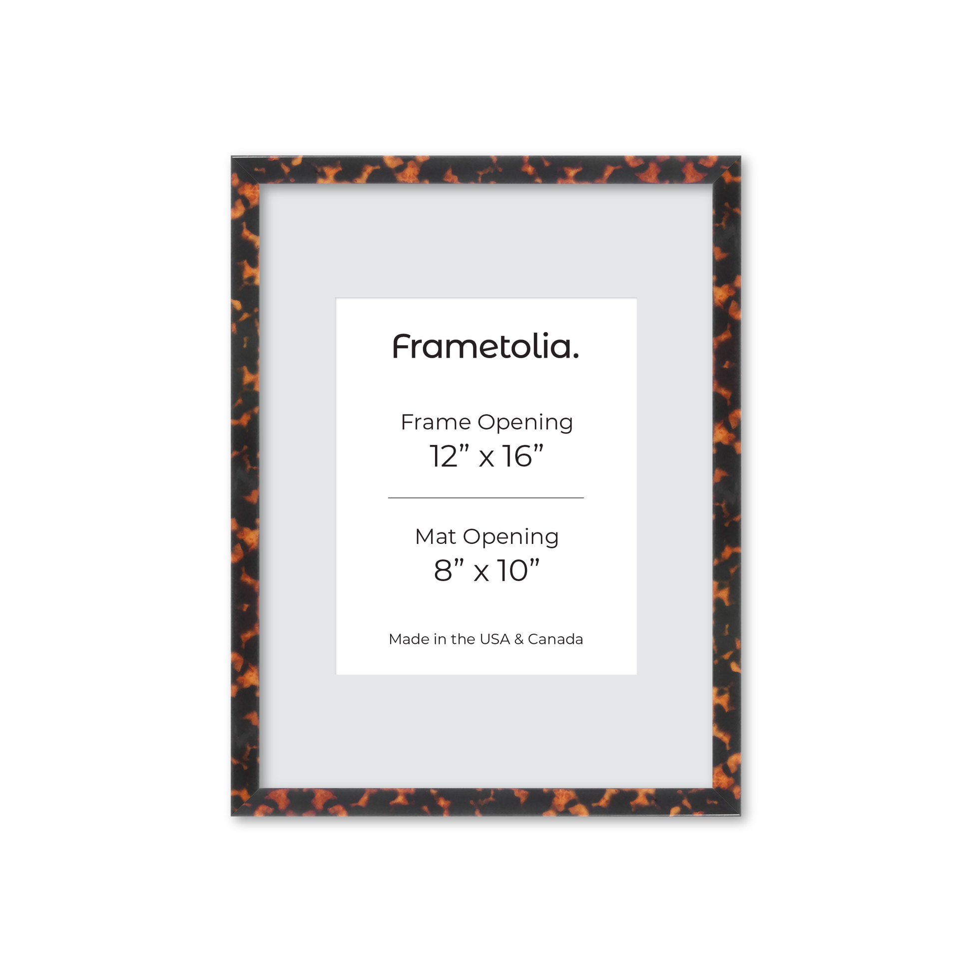 12" x 16" Tortoise Burlwood Verona Wall Frame