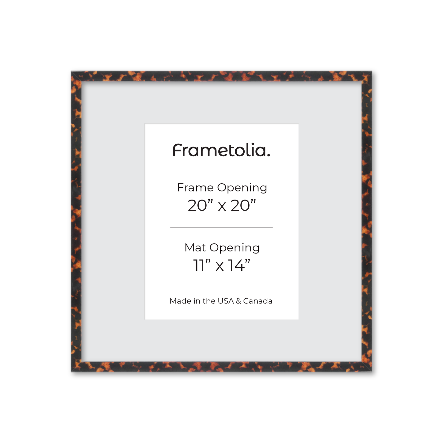20" x 20" Tortoise Burlwood Verona Wall Frame