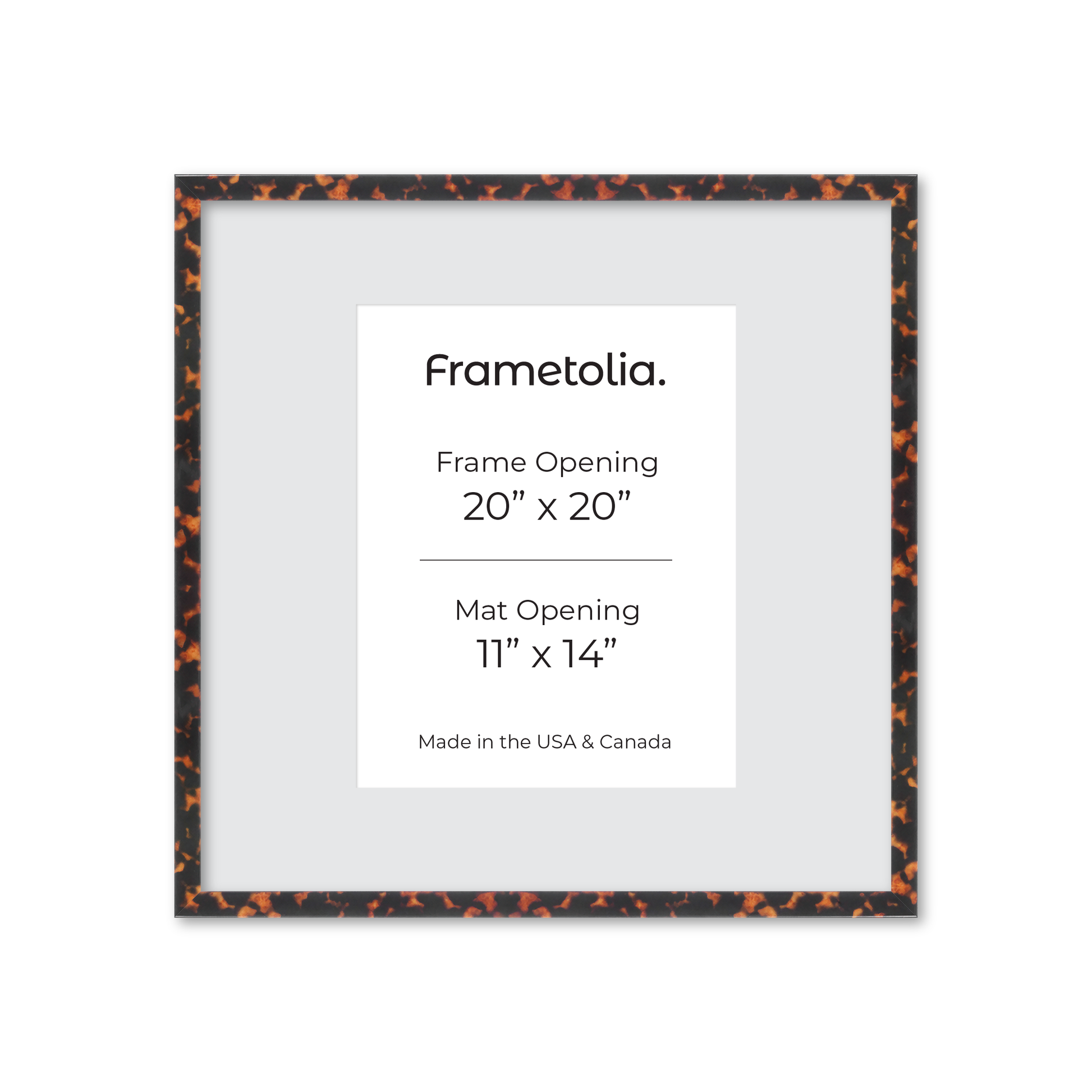20" x 20" Tortoise Burlwood Verona Wall Frame