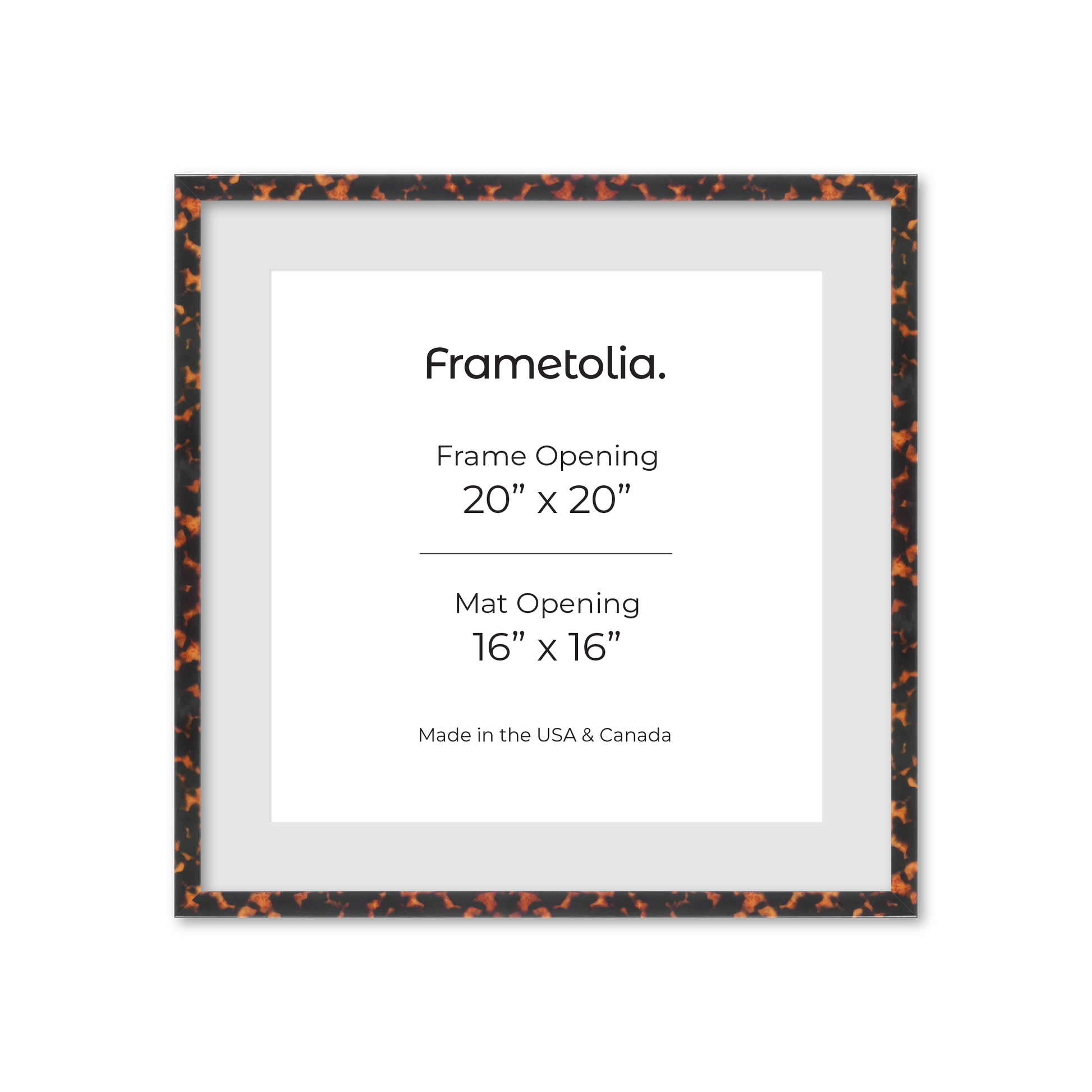 20" x 20" Tortoise Burlwood Verona Wall Frame