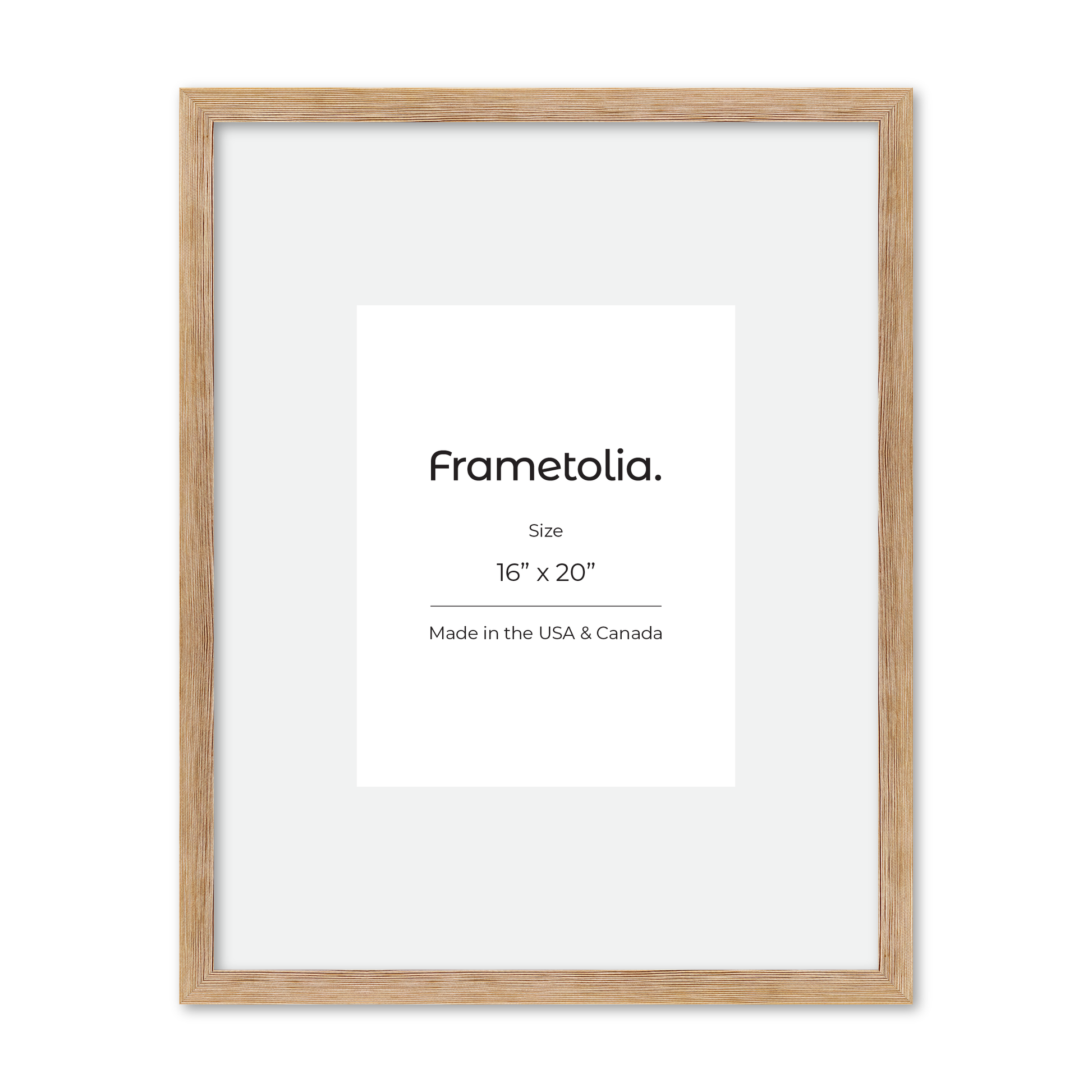 16" x 20" White Wash Natural Sierra Wall Frame