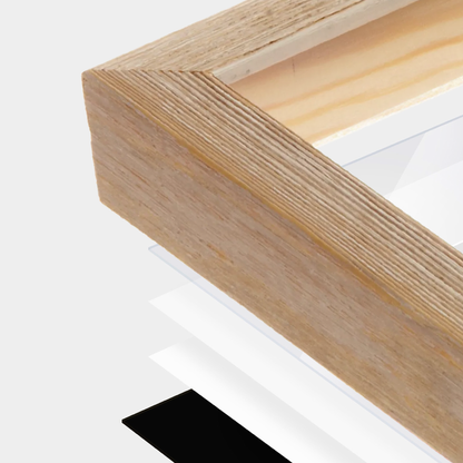 White Wash Natural Sierra Wall Frame corner Close up with layers broken out