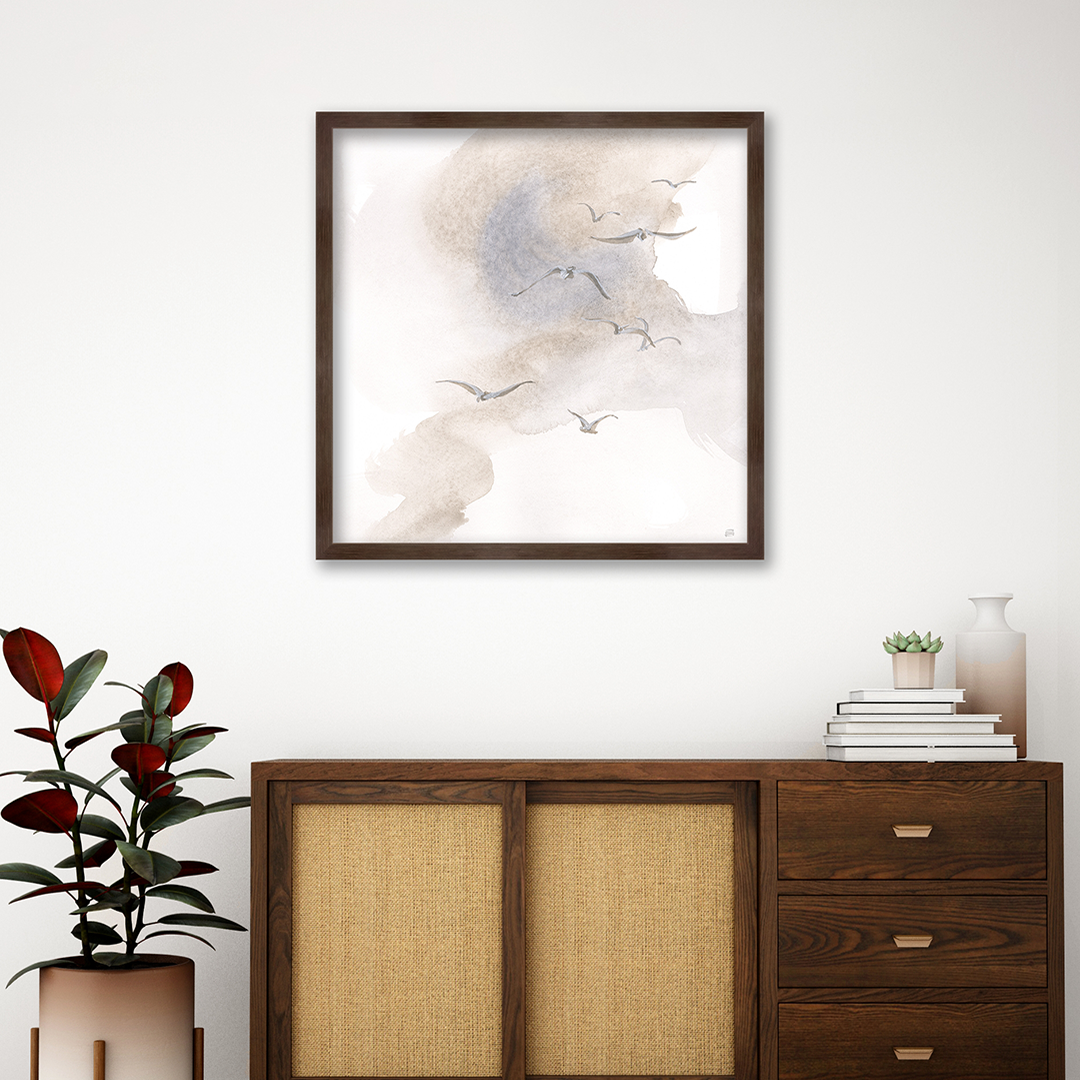 Soft Charcoal Sierra Wall Frame Hanging on the wall