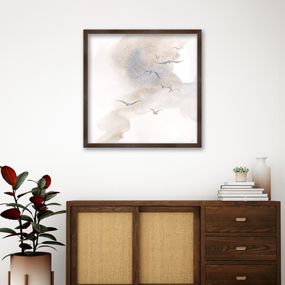 Soft Charcoal Sierra Wall Frame Hanging on the wall
