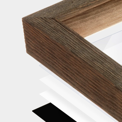 Soft Gray Sierra Wall Frame corner Close up with layers broken out
