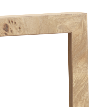 Organic Natural Burlwood Table Top Frame Corner closeup