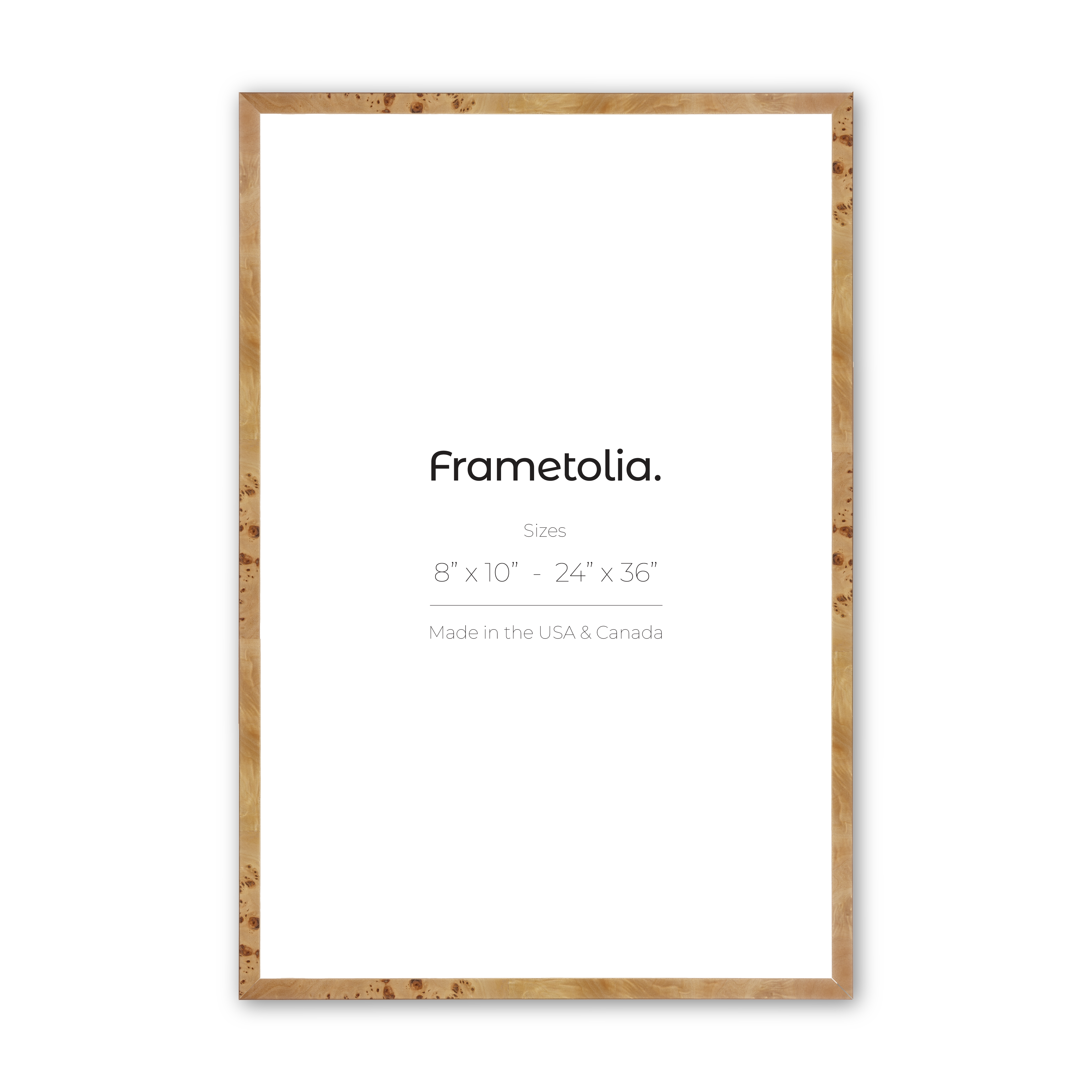 Natural Burlwood Narrow Width Wall Frame Frametolia