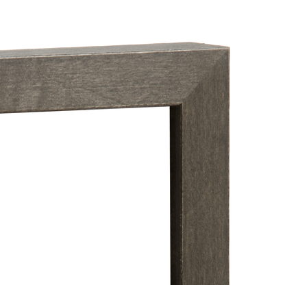Organic Grey Burlwood Table Top Frame Corner closeup