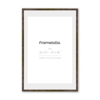 12" x 16" Grey Burlwood Narrow Width Wall Frame