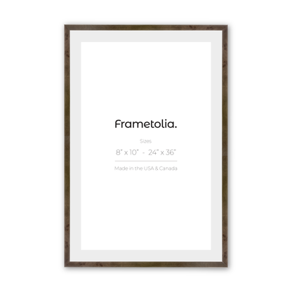 16" x 20" Grey Burlwood Narrow Width Wall Frame