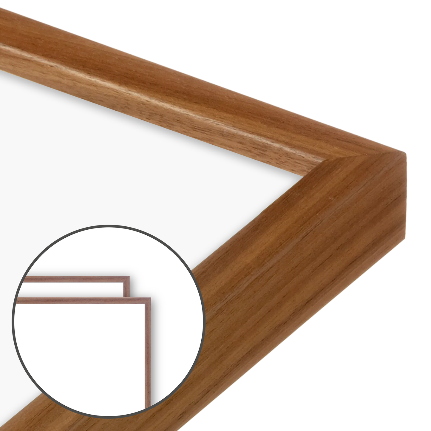 Brown Walnut Narrow Width Wall Frame, Set of 2